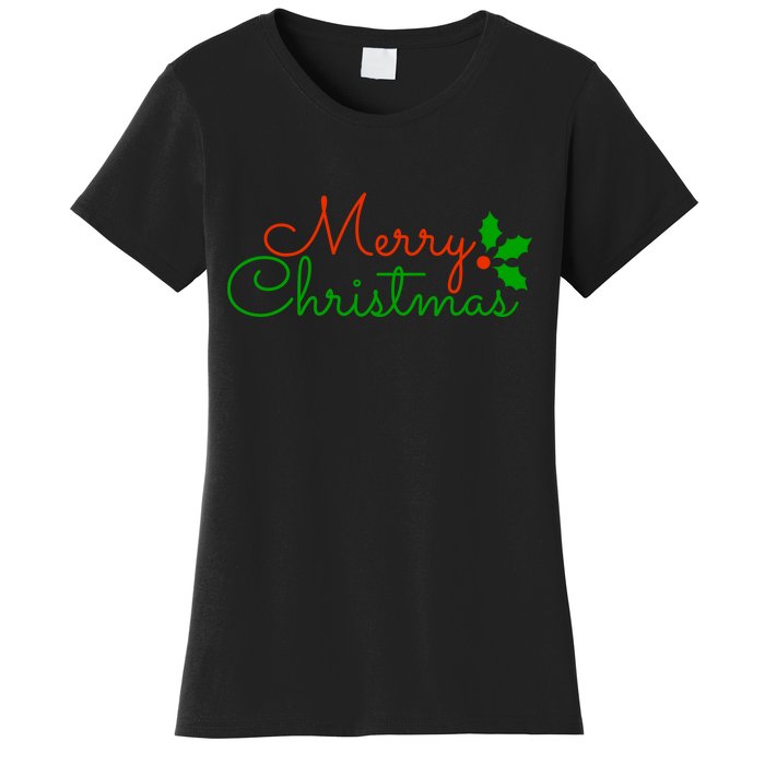 Merry Christmas Festive Logo Women's T-Shirt