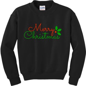 Merry Christmas Festive Logo Kids Sweatshirt