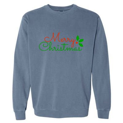 Merry Christmas Festive Logo Garment-Dyed Sweatshirt