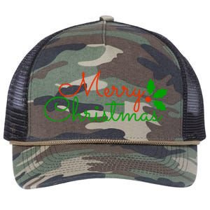 Merry Christmas Festive Logo Retro Rope Trucker Hat Cap