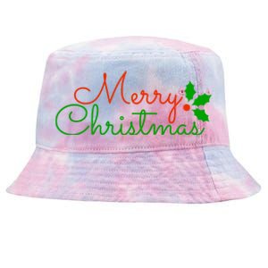 Merry Christmas Festive Logo Tie-Dyed Bucket Hat