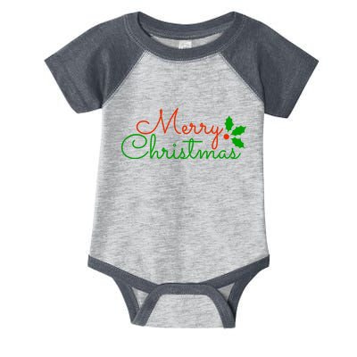 Merry Christmas Festive Logo Infant Baby Jersey Bodysuit