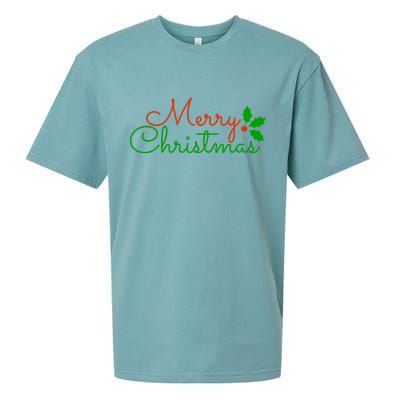 Merry Christmas Festive Logo Sueded Cloud Jersey T-Shirt