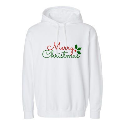 Merry Christmas Festive Logo Garment-Dyed Fleece Hoodie