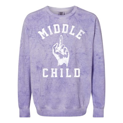 Middle Child Funny Offensive Adult Humor Finger Colorblast Crewneck Sweatshirt