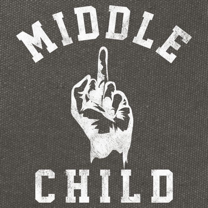 Middle Child Funny Offensive Adult Humor Finger Cotton Canvas Backpack