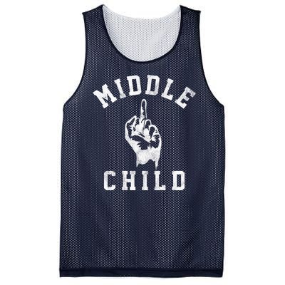 Middle Child Funny Offensive Adult Humor Finger Mesh Reversible Basketball Jersey Tank