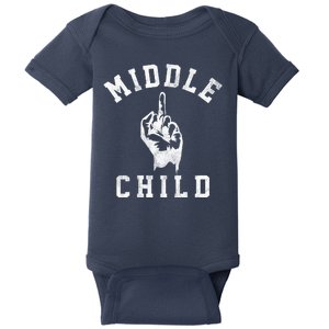 Middle Child Funny Offensive Adult Humor Finger Baby Bodysuit