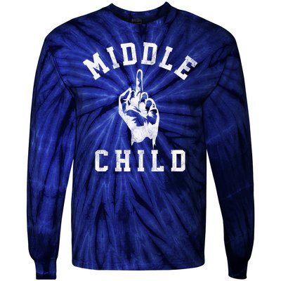 Middle Child Funny Offensive Adult Humor Finger Tie-Dye Long Sleeve Shirt