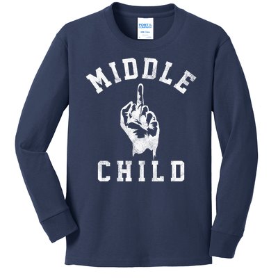 Middle Child Funny Offensive Adult Humor Finger Kids Long Sleeve Shirt