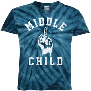 Middle Child Funny Offensive Adult Humor Finger Kids Tie-Dye T-Shirt