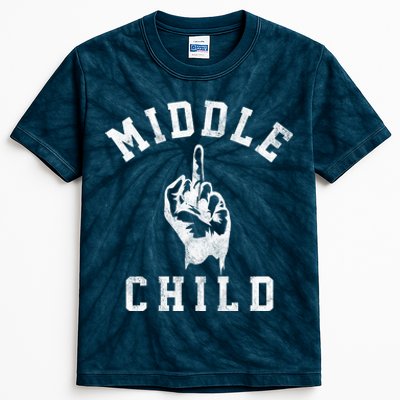 Middle Child Funny Offensive Adult Humor Finger Kids Tie-Dye T-Shirt