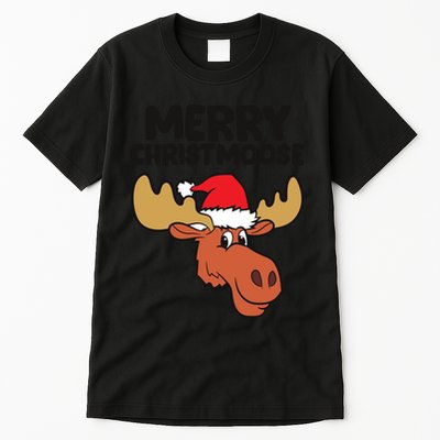 Merry Christmoose Funny Moose Christmas Hat Moose Cool Gift Tall T-Shirt