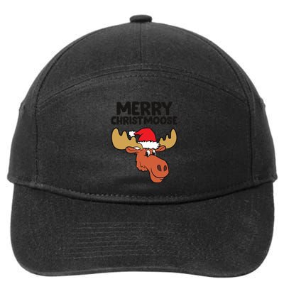 Merry Christmoose Funny Moose Christmas Hat Moose Cool Gift 7-Panel Snapback Hat
