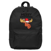 Merry Christmoose Funny Moose Christmas Hat Moose Cool Gift 16 in Basic Backpack