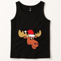 Merry Christmoose Funny Moose Christmas Hat Moose Cool Gift Tank Top