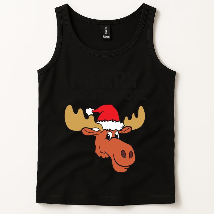Merry Christmoose Funny Moose Christmas Hat Moose Cool Gift Tank Top