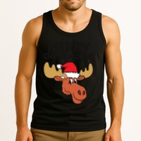 Merry Christmoose Funny Moose Christmas Hat Moose Cool Gift Tank Top