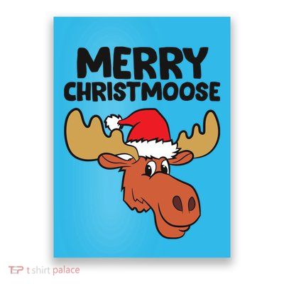 Merry Christmoose Funny Moose Christmas Hat Moose Cool Gift Poster