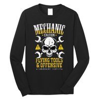 Mechanic Caution Flying Tools Car Mechanics Long Sleeve Shirt