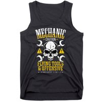 Mechanic Caution Flying Tools Car Mechanics Tank Top