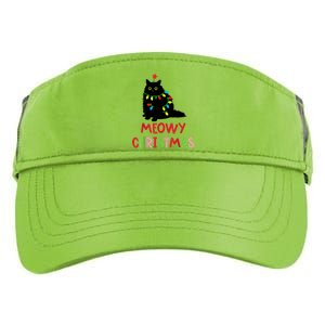 Meowy Christmas Funny Black Cat Christmas Lights Cat Lovers Adult Drive Performance Visor