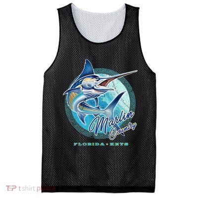 Marlin Country Florida Keys, Saltwater Fishing Tee Mesh Reversible Basketball Jersey Tank