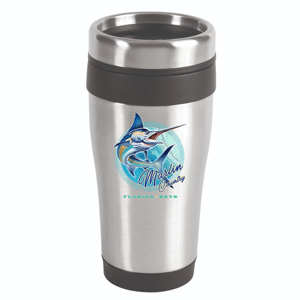 Marlin Country Florida Keys, Saltwater Fishing Tee 16oz Travel Tumbler