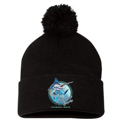 Marlin Country Florida Keys, Saltwater Fishing Tee Pom Pom 12in Knit Beanie