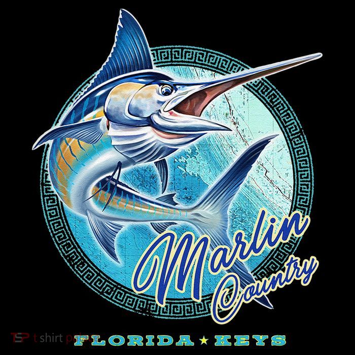 Marlin Country Florida Keys, Saltwater Fishing Tee Womens T-Shirt