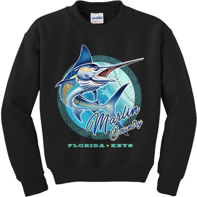 Marlin Country Florida Keys, Saltwater Fishing Tee Kids Sweatshirt