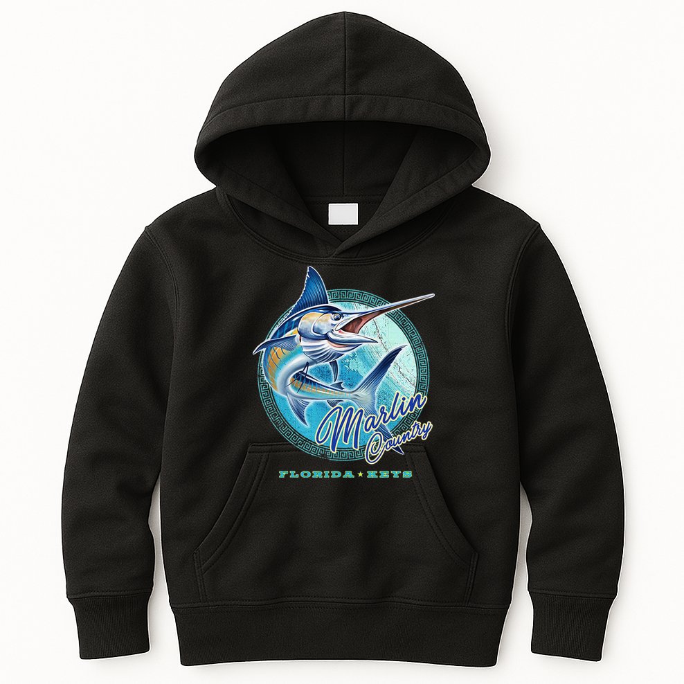 Marlin Country Florida Keys, Saltwater Fishing Tee Kids Hoodie
