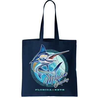 Marlin Country Florida Keys, Saltwater Fishing Tee Tote Bag