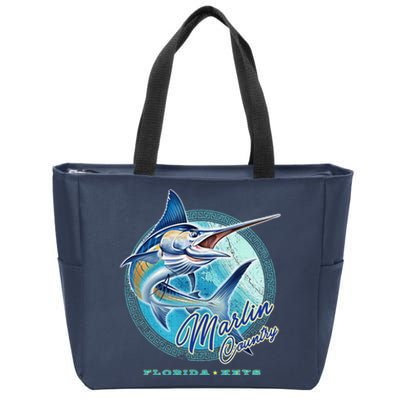 Marlin Country Florida Keys, Saltwater Fishing Tee Zip Tote Bag