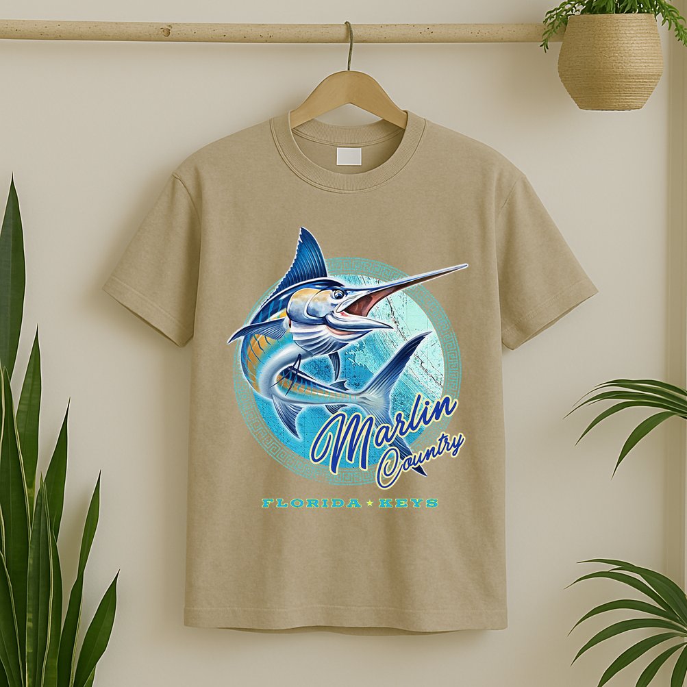 Marlin Country Florida Keys, Saltwater Fishing Tee T-Shirt