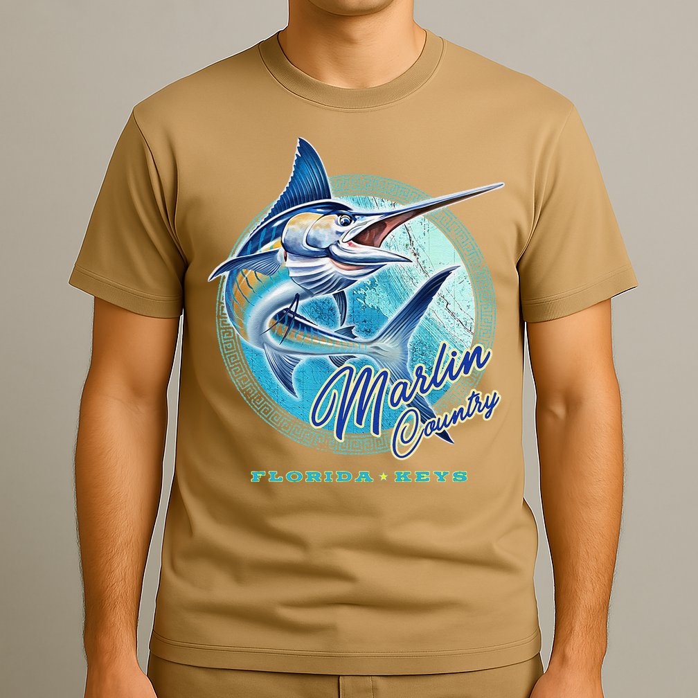 Marlin Country Florida Keys, Saltwater Fishing Tee T-Shirt