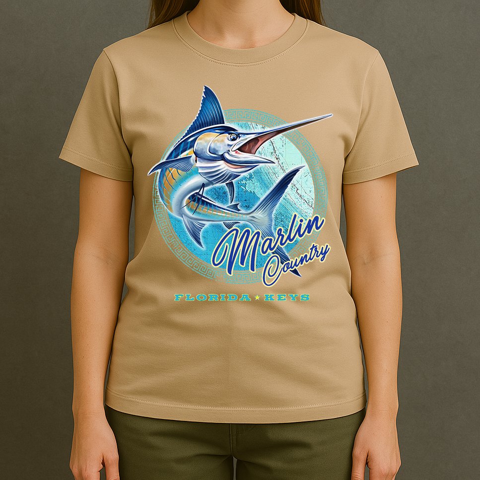 Marlin Country Florida Keys, Saltwater Fishing Tee T-Shirt