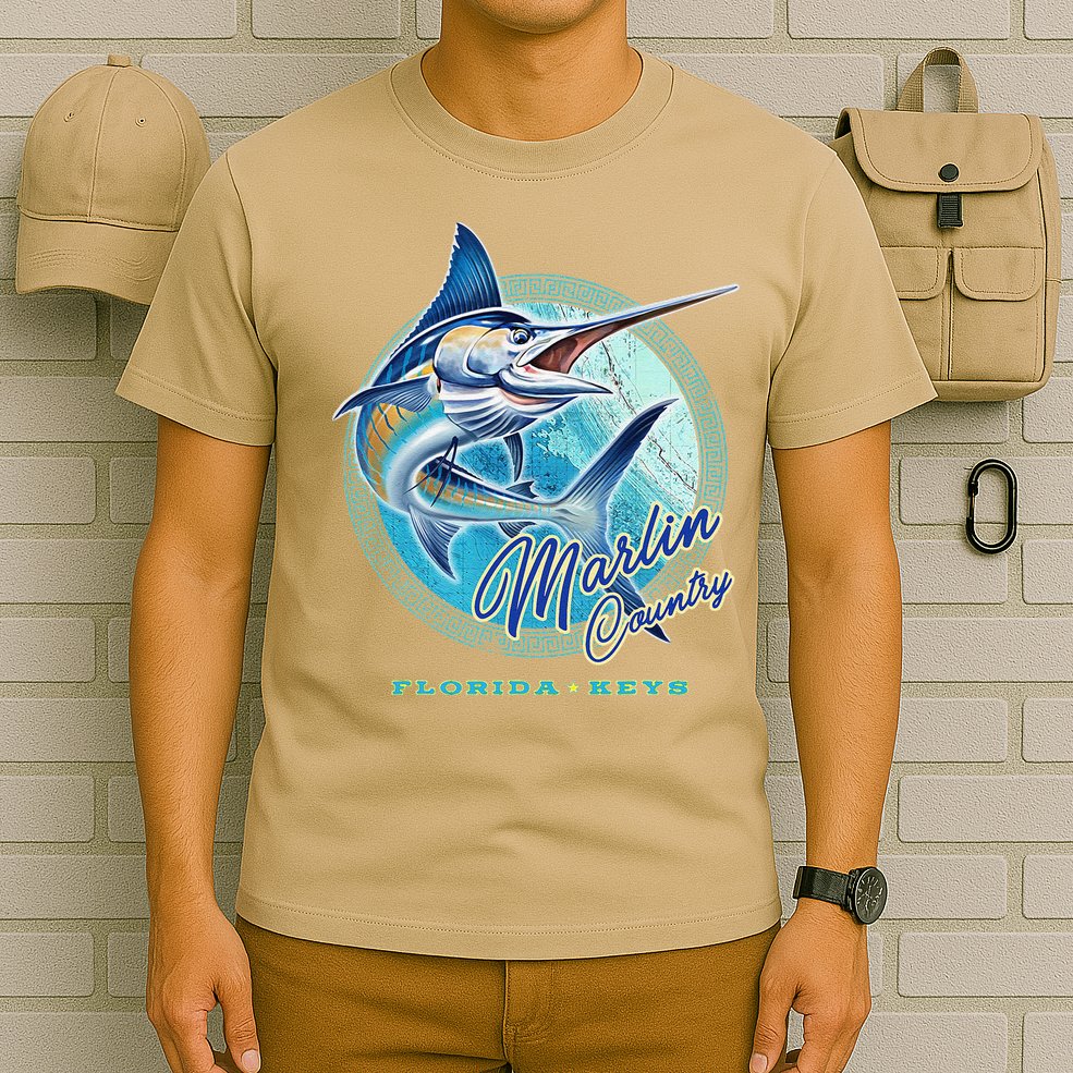 Marlin Country Florida Keys, Saltwater Fishing Tee T-Shirt