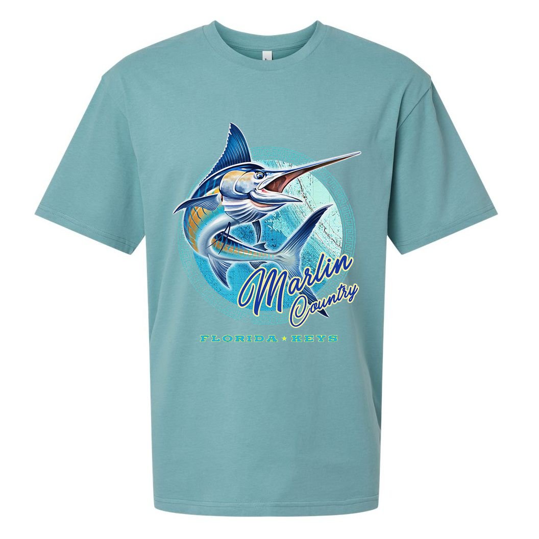 Marlin Country Florida Keys, Saltwater Fishing Tee Sueded Cloud Jersey T-Shirt