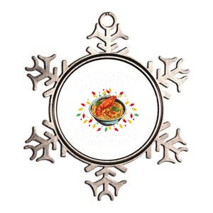 Merry Christmas Food Lover Lobster Bisque Xmas Funny Gift Metallic Star Ornament