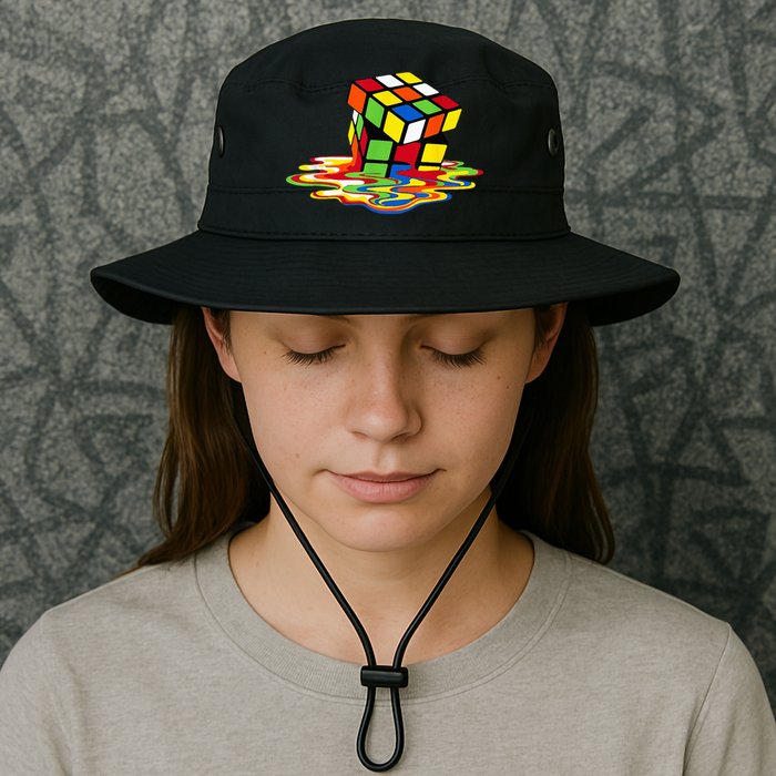 Melting Cube Funny Rubik Rubix Rubics Player Cube Legacy Cool Fit Booney Bucket Hat