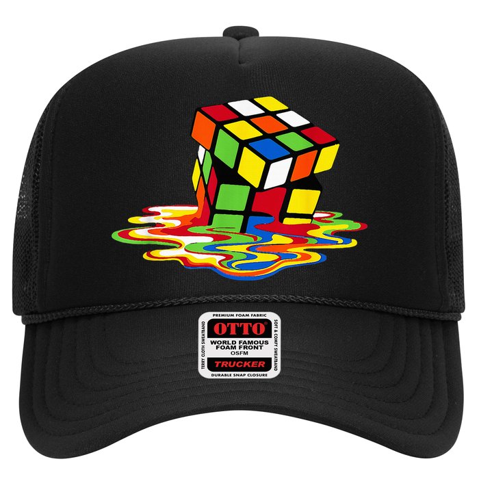 Melting Cube Funny Rubik Rubix Rubics Player Cube Trucker Hat
