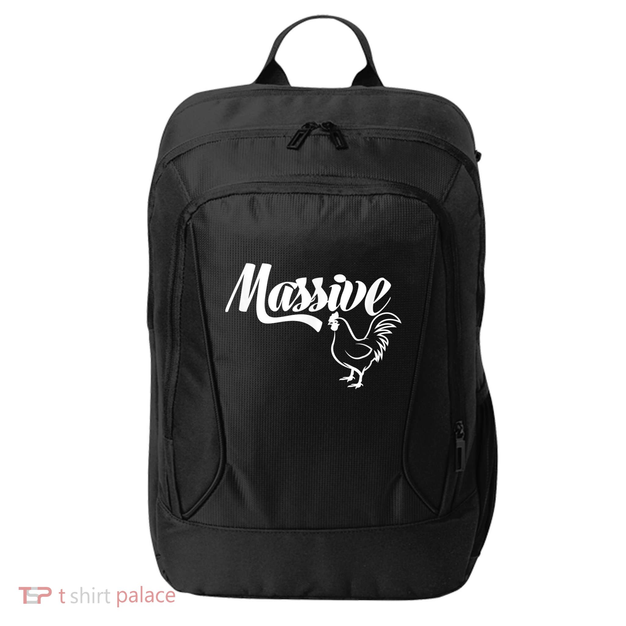 Massive Cock Funny Rooster And Cockerel Chicken City Backpack