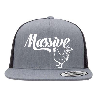 Massive Cock Funny Rooster And Cockerel Chicken Flat Bill Trucker Hat