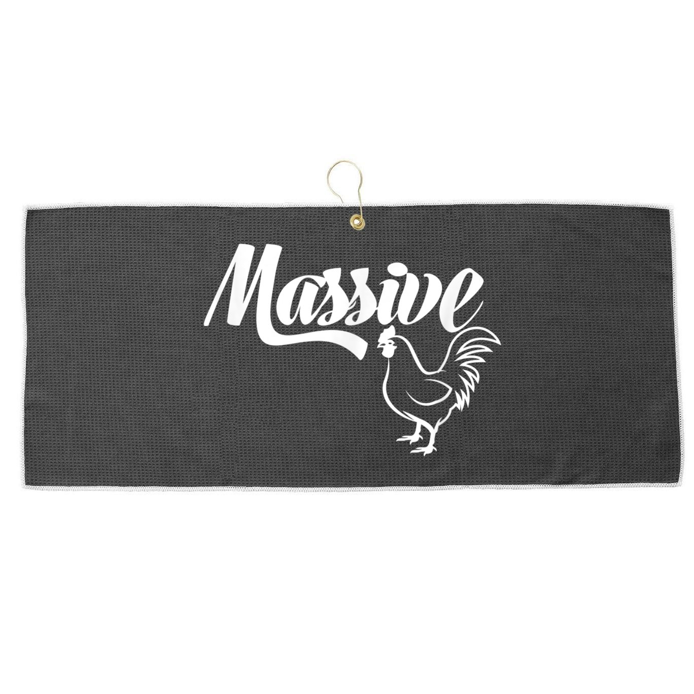 Massive Cock Funny Rooster And Cockerel Chicken Large Microfiber Waffle Golf Towel