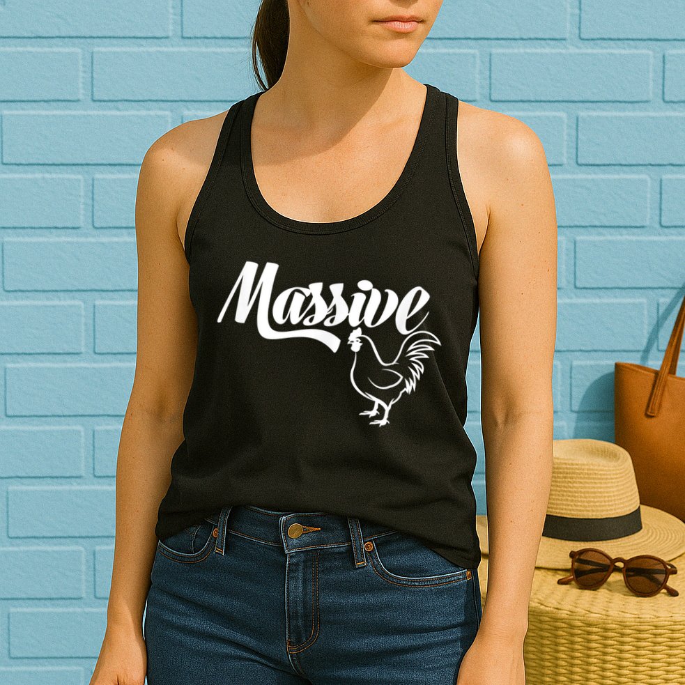 Massive Cock Funny Rooster And Cockerel Chicken Womens Tank Top