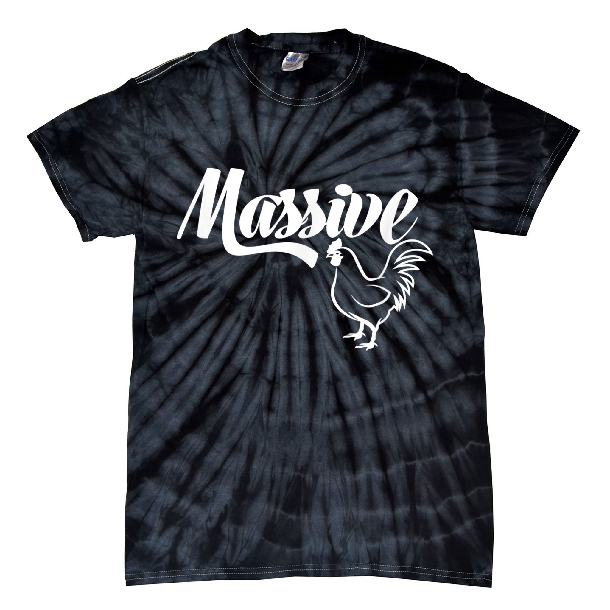 Massive Cock Funny Rooster And Cockerel Chicken Tie-Dye T-Shirt