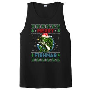 Merry Christmas Fishmas Ugly Xmas Sweater Santa Bass Fishing Gift PosiCharge Competitor Tank