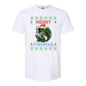 Merry Christmas Fishmas Ugly Xmas Sweater Santa Bass Fishing Gift Softstyle CVC T-Shirt