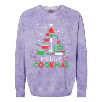 Merry Cookmas Funny Xmas Chef Cooking Christmas Tree Tank Top Colorblast Crewneck Sweatshirt